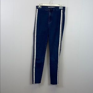 Zara high rise side strip skinny fit jeans 8